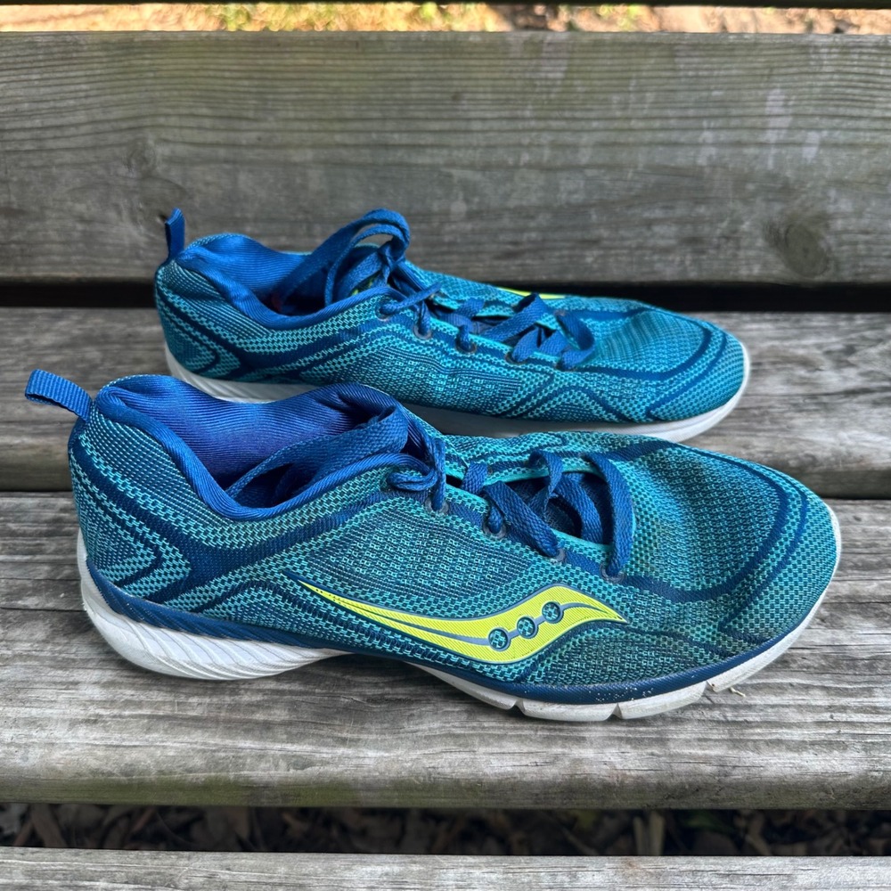 Saucony XT-600 Women's Running Shoes Sneakers Teal Blue Yellow S15291-3 Size 8.5